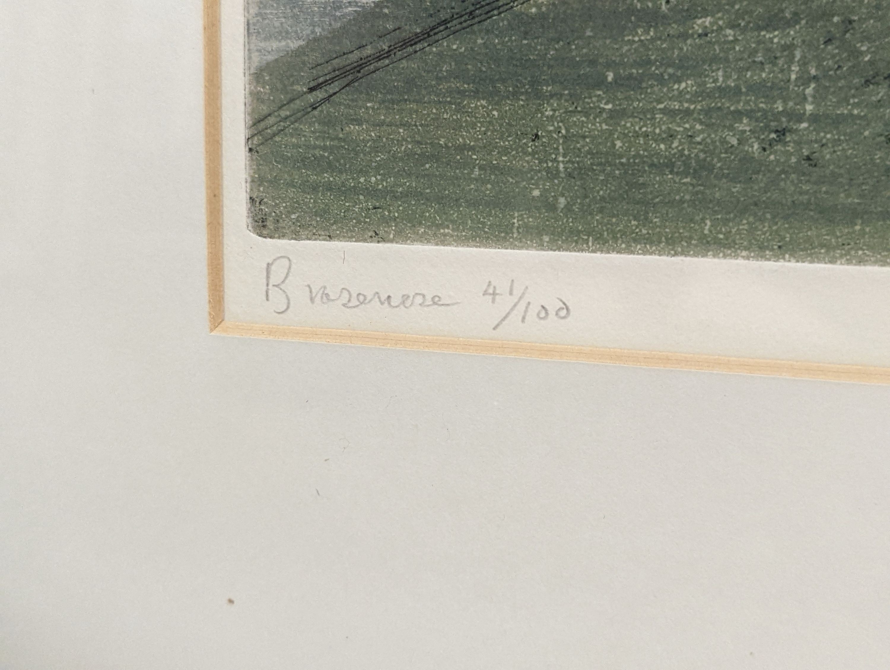 Richard Beer, limited edition print, 'Brasenose', signed, 41/100, 58 x 43cm